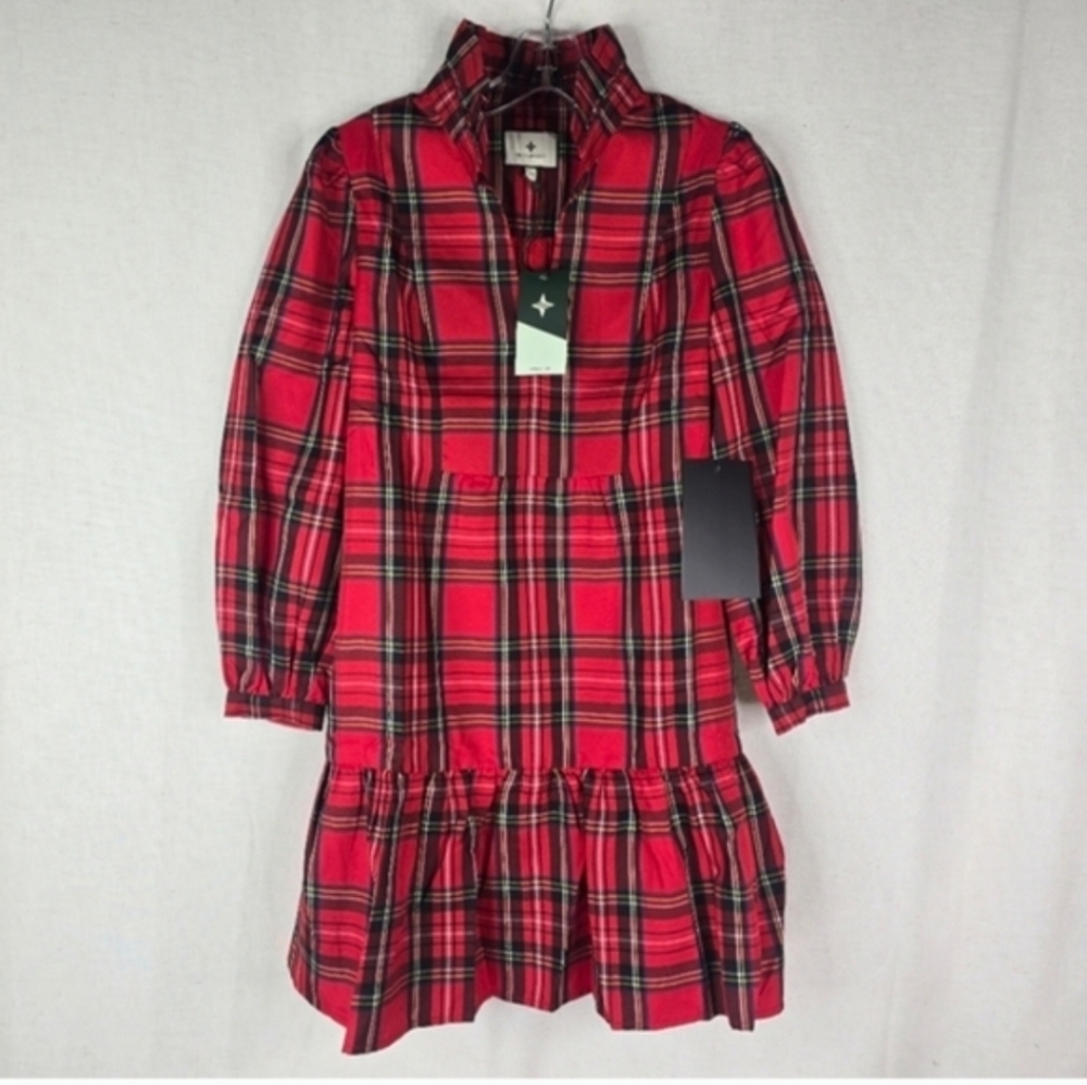 Tuckernuck Womens XS  Royal Stewart Tartan Palmerston Red Plaid Dress Holiday - Picture 4 of 14